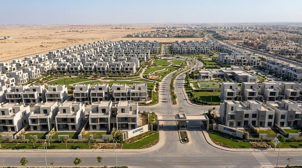 الخريطة الذكية لـ موقع كمبوند سوديك ايست على الخريطة والمداخل